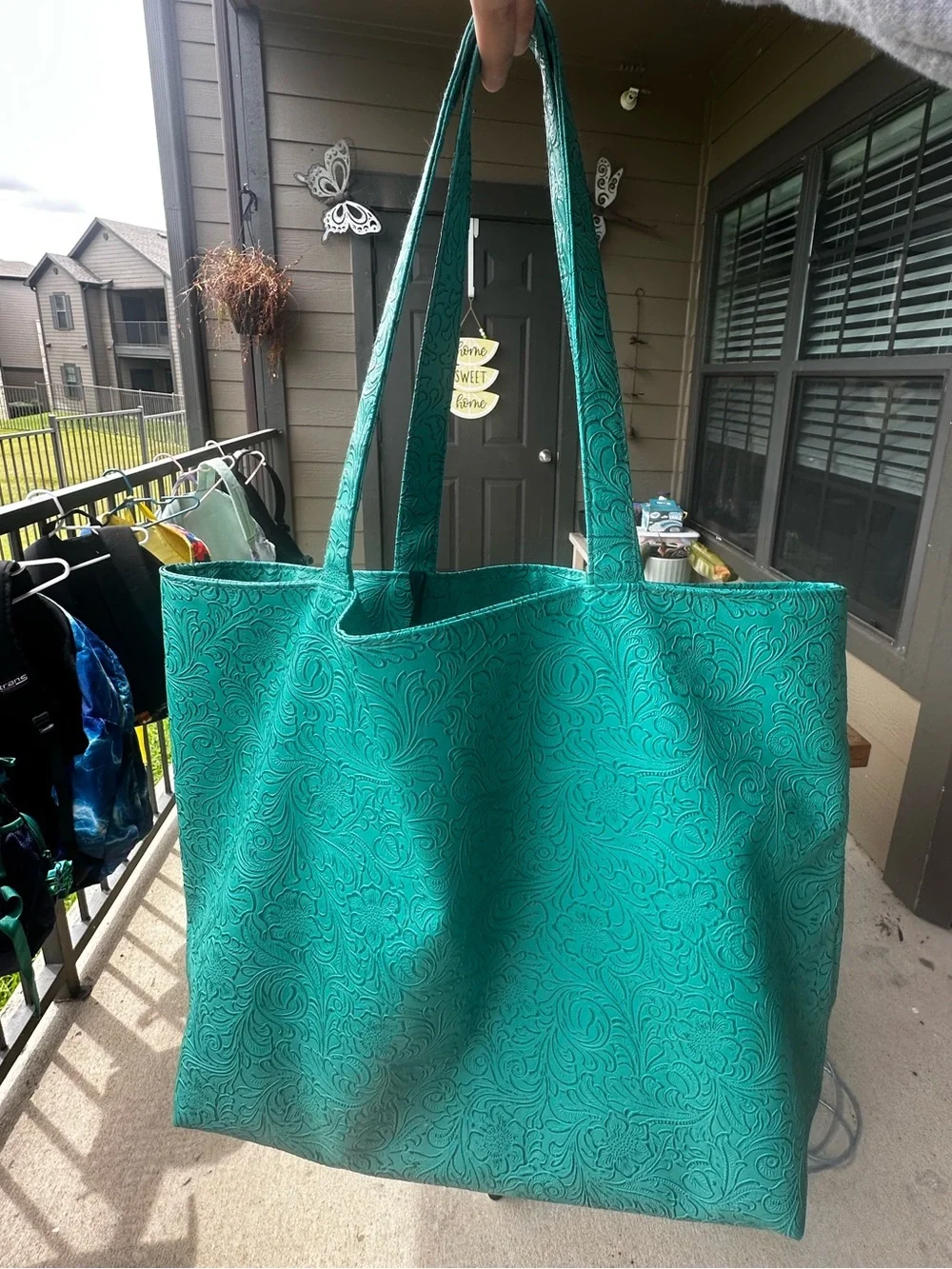 Makeup Junior Teal Floral Tote Bag